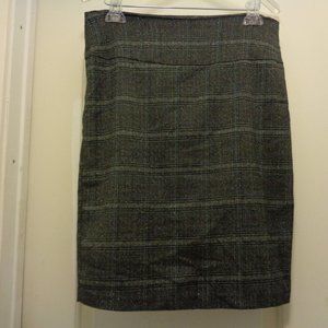 RETRO SOFT SWEET METALLIC GREY BLUE PENCIL SKIRT LG